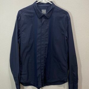 Armani Exchange dress shirt navy‎ tripe